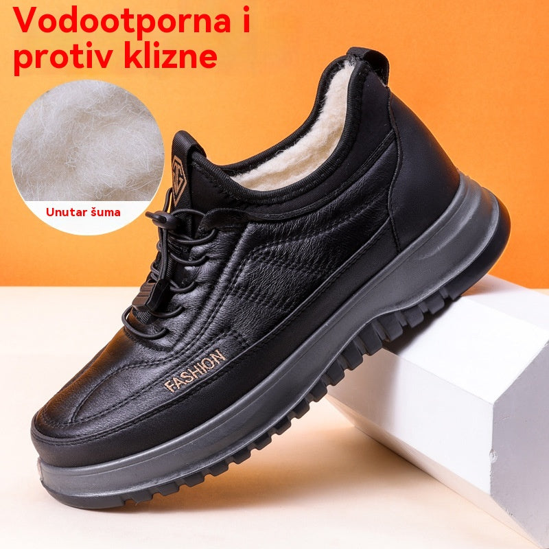 ⛄🔥【39-45】2025 Pánske zimné voľnočasové športové topánky, pravá koža, vodeodolné, mäkká podrážka a zamat, nové