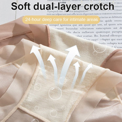 🩲🔥Výhodný set【6 kusov】Dámske vysokopásové nohavičky z ľadového hodvábu, vysoko elastický a antibakteriálny materiál, pohodlné a priedušné