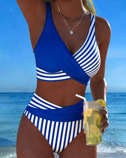 👙【Kúp 1, získaj 1 zadarmo】Bikiny s potlačou krížových pruhov