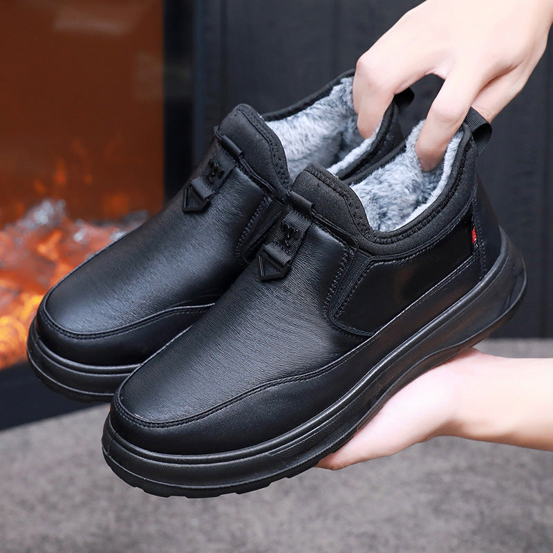 Botas de invierno nuevas para hombre, de terciopelo y algodón grueso.