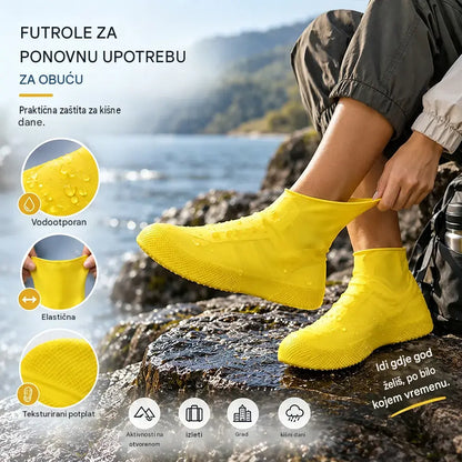 【2 para za 21 €】Spriječi da ti se tenisice smoče! Izdržljive vodootporne navlake za obuću: neklizajuće i sklopive – savršene za nošenje u torbi 🌧️