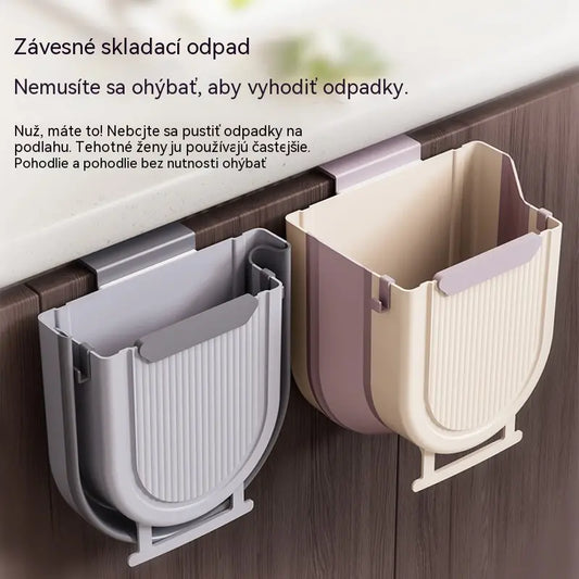 😎🚪Skladací závesný odpadkový kôš do kuchyne, závesný odpadkový kôš na dvere domácej skrinky