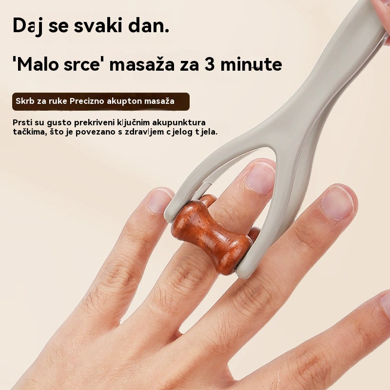 🎁💸【Kupite 2, dobijete 2 besplatno】🌿 Masažni uređaj za prste od masivnog drva: Valjci od prirodnog drva pomažu otključati zglobne meridijane i ublažiti umor ruku. 【4 komada】🌿