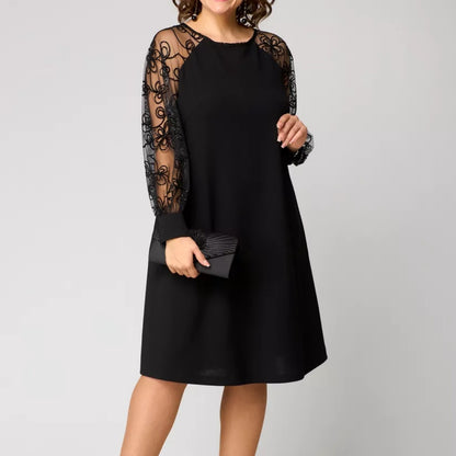 💖【S-5XL】🍁🍂Nové kvalitné elegantné čierne šaty s čipkovou výšivkou 2026, precízne luxusné spracovanie, pohodlné a priedušné.