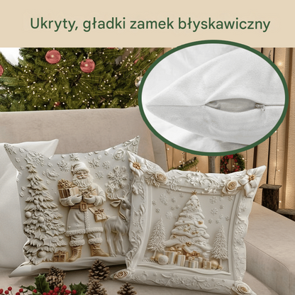 🎅Świąteczna wielka promocja, 50% zniżki🎄Wysokiej jakości świąteczna poszewka na poduszkę, z gustownym i eleganckim designem, idealna do dekoracji Twojego domu na Święta. 【Zestaw 4 sztuki】