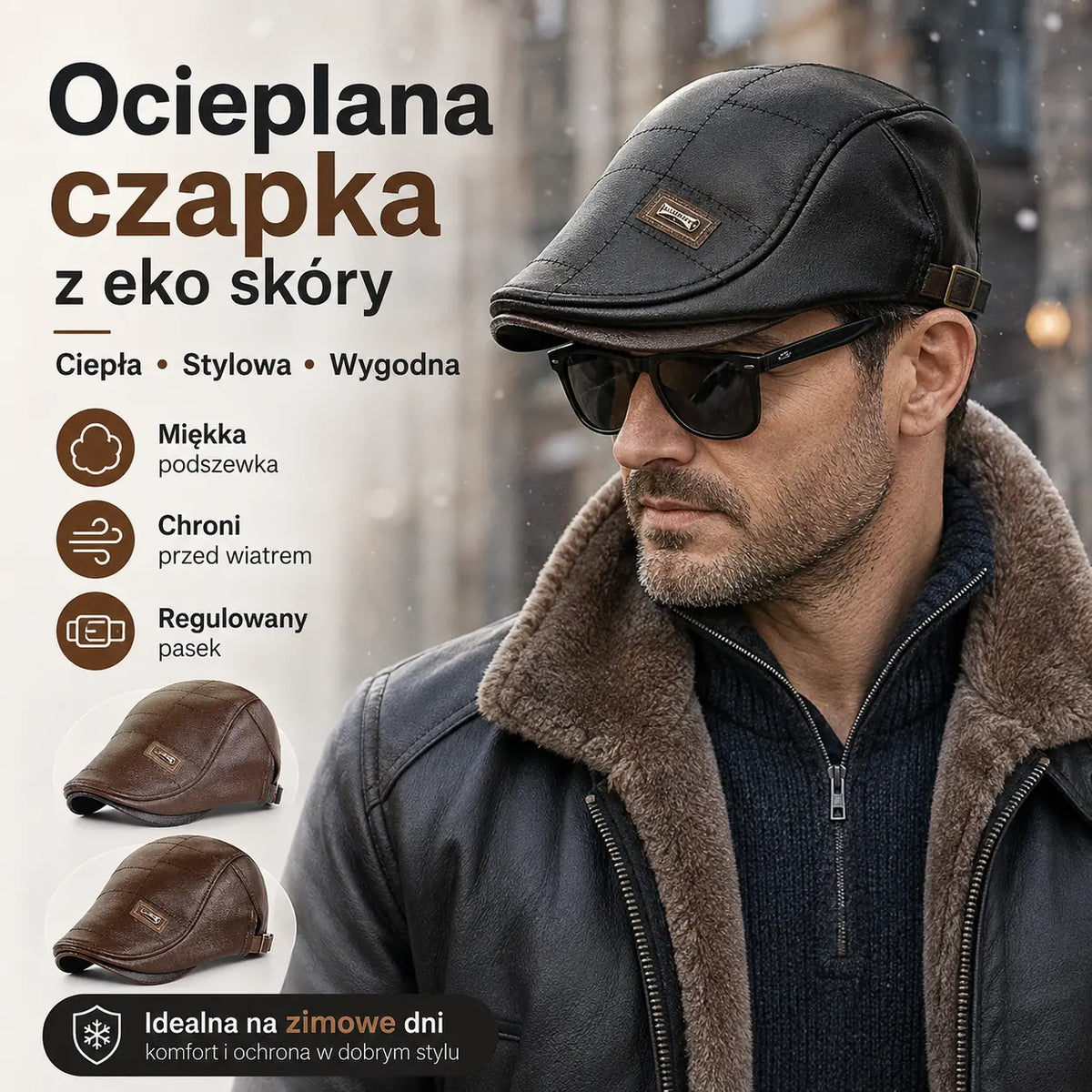 🧢🔥Nový, kvalitný kožený baret v retro štýle na jeseň a zimu
