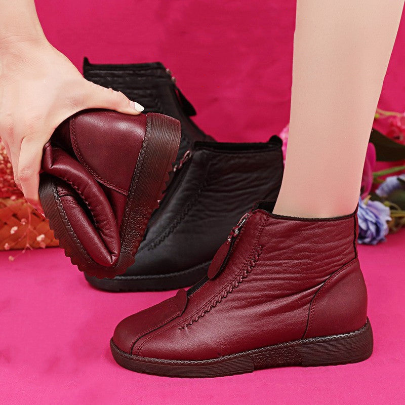 🔥🔥Oferta limitada en el tiempo【35-42】Botines cortos para mujer, hechos a mano, de alta calidad, de piel genuina, antideslizantes.