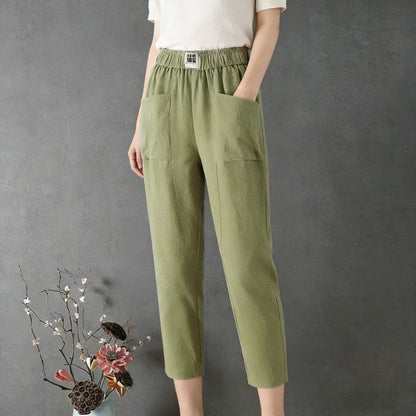 😍【50% zľava】✨👖 Novinka 2026 – Dámske voľné a pohodlné bavlneno-lanové nohavice, jednoduché a univerzálne, nevyhnutný kúsok do šatníka.