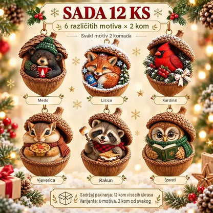 🎉【Kupi 6, dobij 6 gratis】 🎁Novi 2D akrilni božićni dizajn sa životinjama u obliku češera
