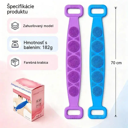 🔥Kúpte 1, 1 dostanete zadarmo🔥🛁 Obojstranná silikónová rukavica do kúpeľa – extra dlhá telová drhnúca hubka pre jednoduché čistenie chrbta