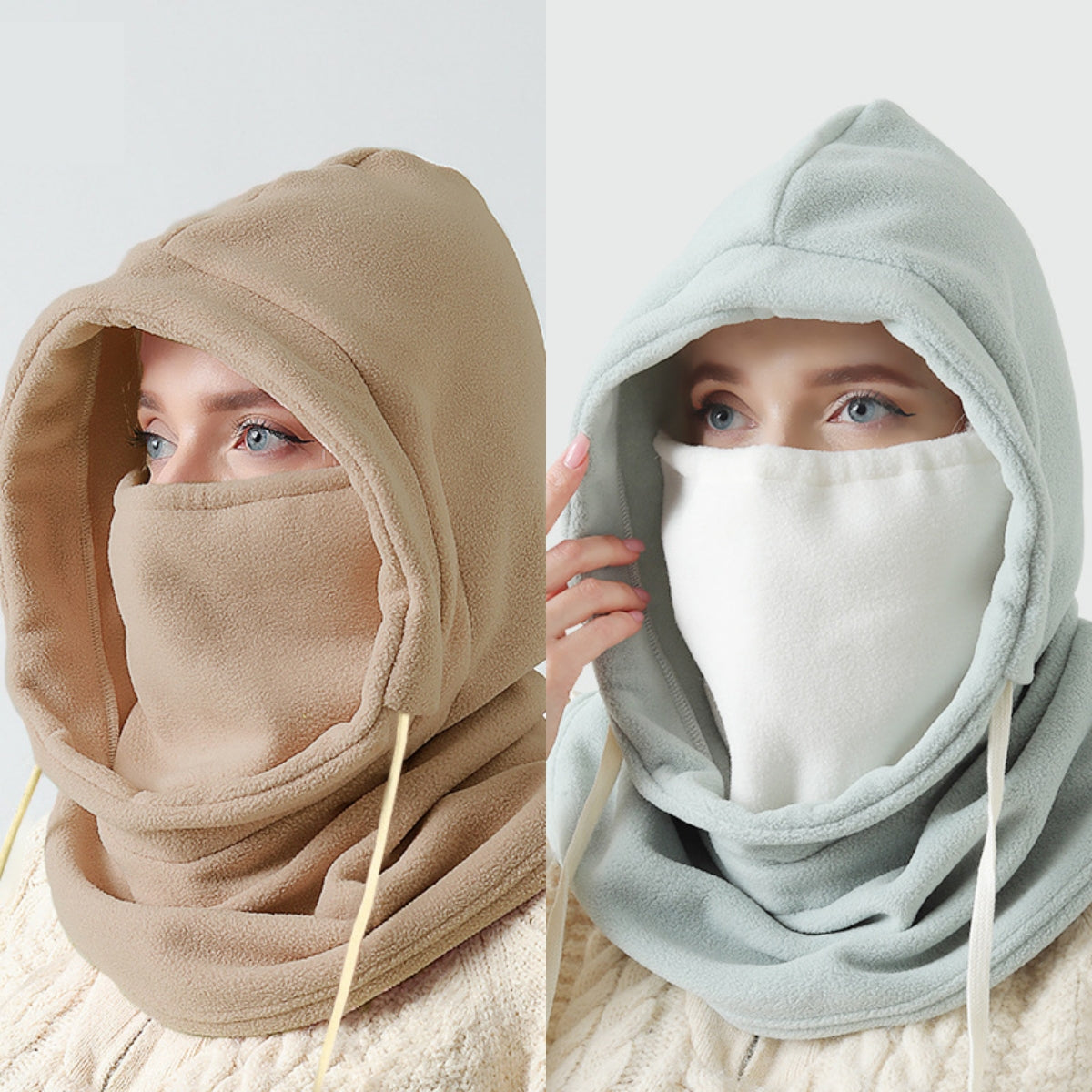 🧢🚵‍♀️【Kup 1, otrzymaj 1 gratis】🔥 Wielofunkcyjna kominiarka 3 w 1 z polaru – maska na twarz, ocieplacz na szyję i kaptur zimowy