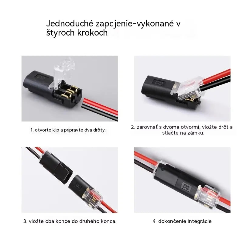 【1000 kusov skladom】Konektor kábla bez odizolovania, s uzamykateľnou prackou, bezpečným uzáverom a protišmykovou úpravou ⚡️