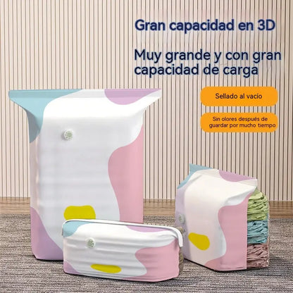 🧳【Juego de 5 piezas】💨 Bolsa de almacenamiento al vacío grande y compresible: no requiere bomba ✈️