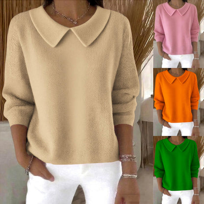 💖[Размери S-3XL] Нов модел дамска дългоръкава блуза с V-образно деколте, мека подплата, топлина – задължителен елемент за есента и зимата