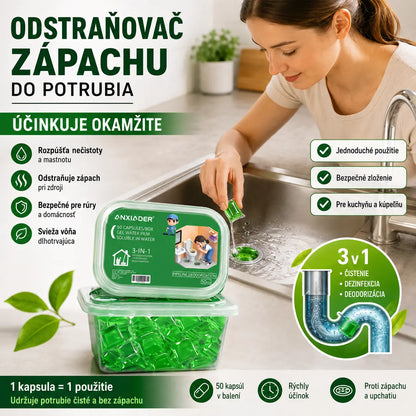 2 balenia (100 tabliet) za 22 eur. Vo vode rozpustné kapsuly na elimináciu zápachu z odtokov – dokonalé riešenie na zamedzenie šírenia zápachu v kúpeľniach a kuchyniach.