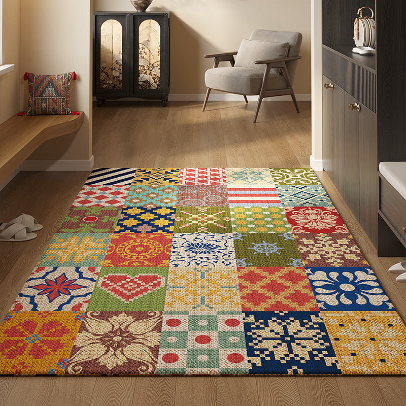 🔥✨【80*120CM】Елегантен персийски стил входен килим, антислип и прахоотблъскващ, от висококачествен кристален кадифе, идеален за всеки дом