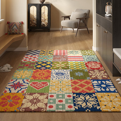 🔥✨【80*120CM】Елегантен персийски стил входен килим, антислип и прахоотблъскващ, от висококачествен кристален кадифе, идеален за всеки дом