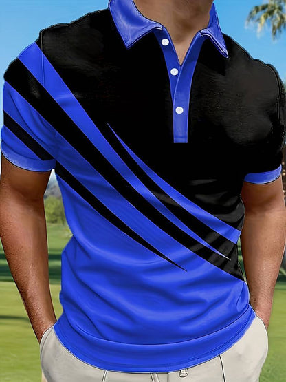 🔥【50% zľava】👕【S-6XL】Nové letné pánske pruhované športové tričko POLO s 3D potlačou, priedušné a pohodlné, voľný strih.