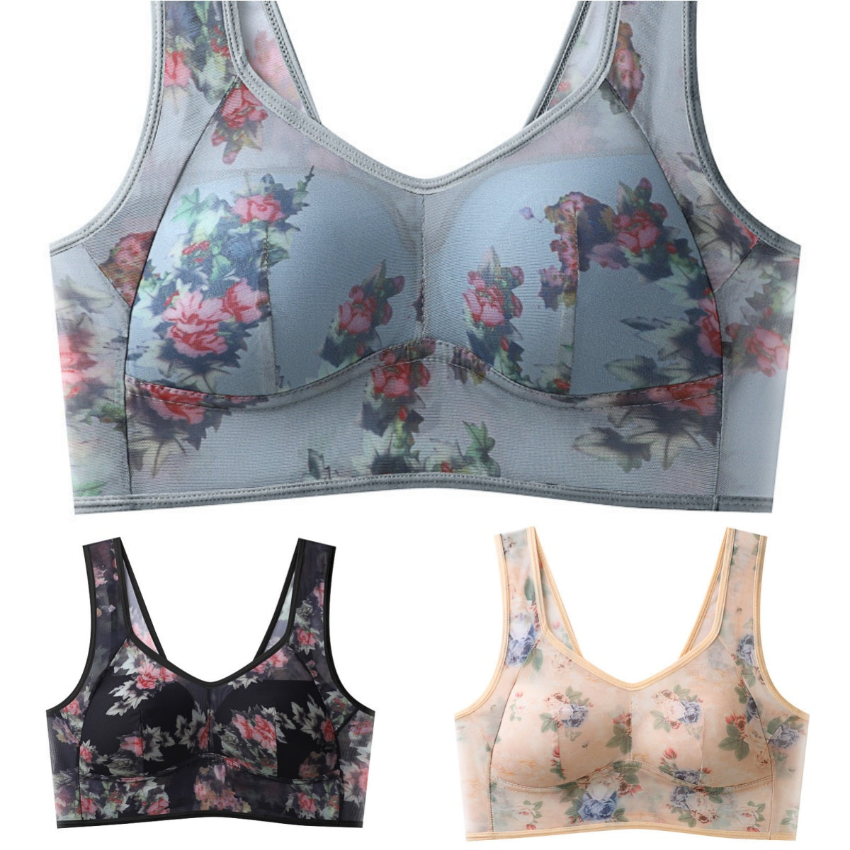 👙【Sada 3 kusov】❄️Prémiová podprsenka s oporou - dizajn bez kostíc, mäkká a pohodlná