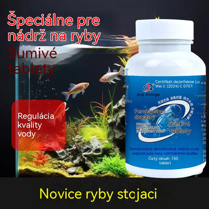 🐟【150 kapsúl】💧Šumivé tablety na čistenie vody v akváriách a jazierkach - rýchlo sa rozpúšťa vo vode a účinne obmedzuje zápach, zákal aj nečistoty.🔥