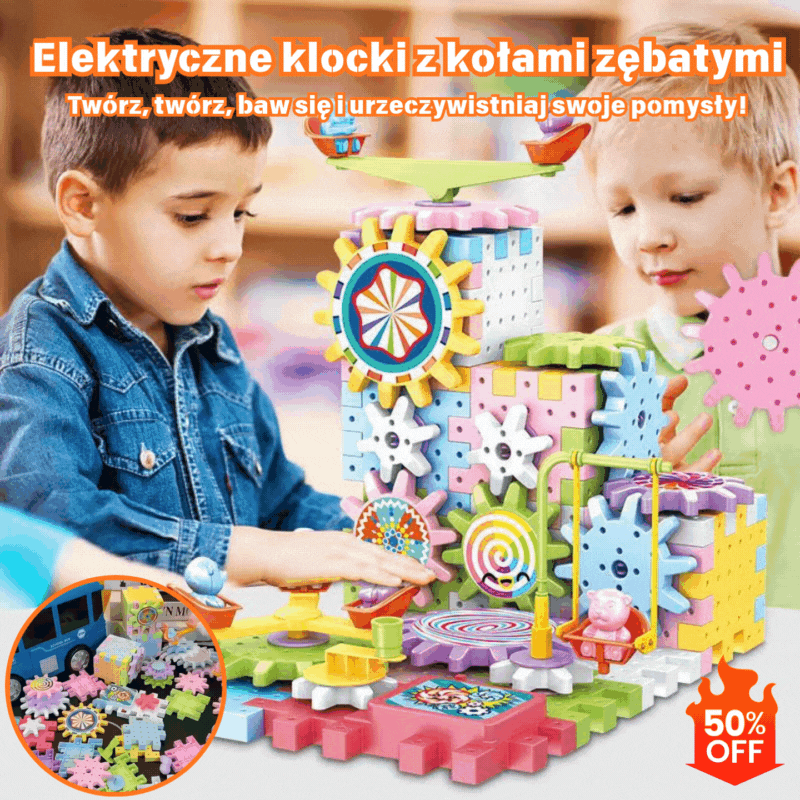 🔥【Kupite 1, dobijte 1 gratis】🔥Električne građevinske kocke ★Rotirajuća igračka ✨Slagalica s velikim česticama 🌈Dječji raj koji se stalno mijenja