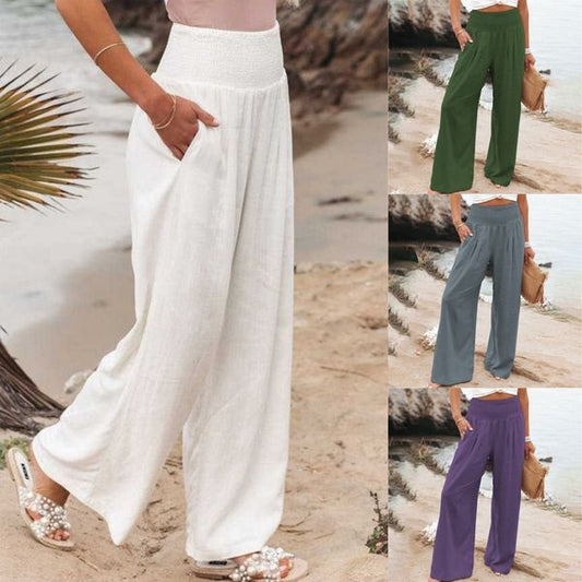 🥰👖2025 noua moda vara pentru femei pantaloni casual din bumbac pantaloni largi pantaloni drepti pantaloni casual 