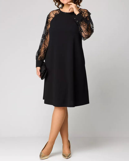 💖【S-5XL】🍁🍂Nové kvalitné elegantné čierne šaty s čipkovou výšivkou 2026, precízne luxusné spracovanie, pohodlné a priedušné.