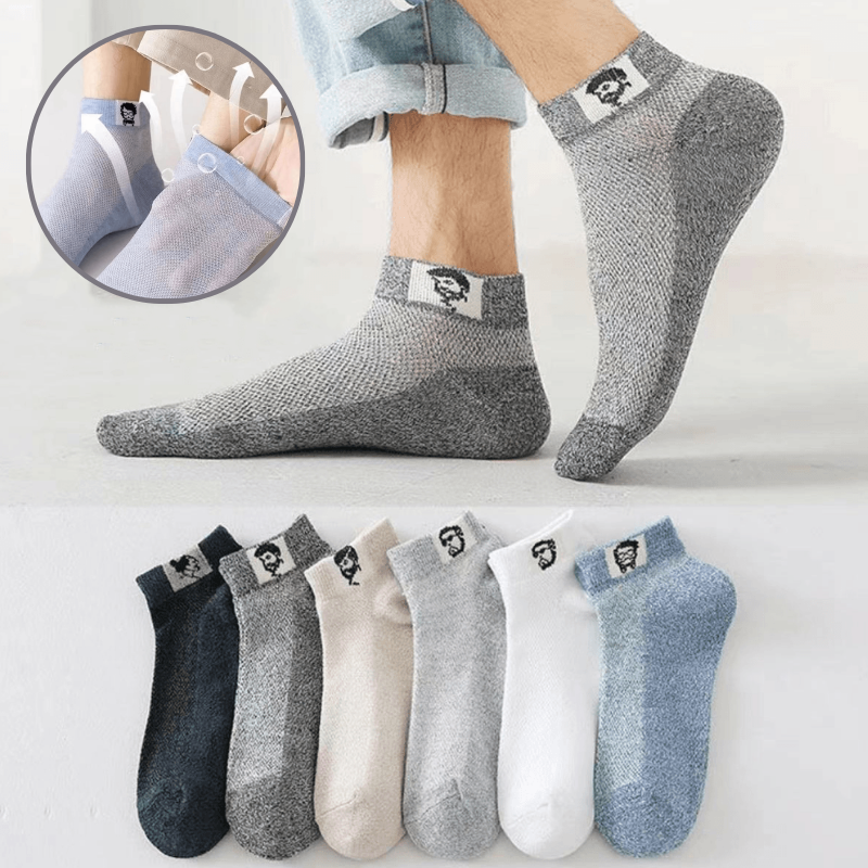 🔥🧦【10/20 perechi】（35-42）Șosete deodorante respirabile de vară pentru bărbați.