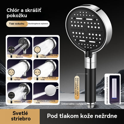 💦🚿 Sprchová hlavica s veľkým panelom a 6 režimami – silná filtrácia, vysoký tlak a kvalitnejšia voda!
