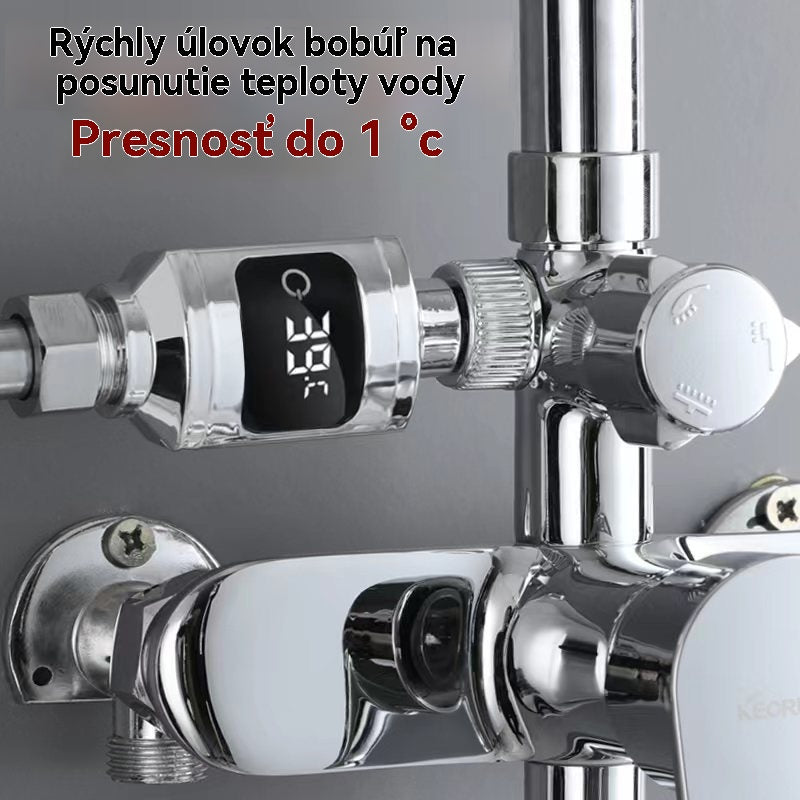🔥Kúpte 1 a získajte 1 zadarmo! 🔥【2 položky】🚿Vodeodolný sprchový teplomer s LED displejom (Celzia)🌡️