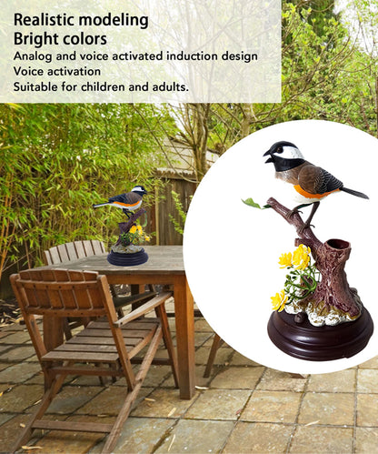 🦜🐦🐦【Compre 1 y obtenga 1 gratis】Adornos de pájaros creativos, lindos y controlados por voz para decoración de escritorio de habitación.