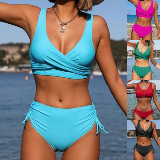 🏖️👙【Letný výpredaj】🌴【S-3XL】2025 dámske przedníkové Jednofarebné plavky v novom letnom štýle, Jednoduché, rýchloschnúce, pohodlné a priedušné bikiny. 