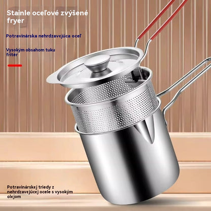 🍢🍖🍗 Nerezová fritovacia panvica – Rýchle, rovnomerné vyprážanie s minimom oleja pre zdravšie varenie!