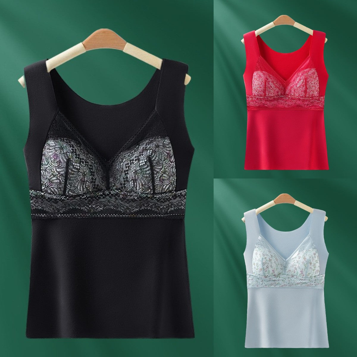 🔥【Пакет от 3 части】❤️【40-100 кг】Есенно/зимно дантелено бельо от гъши пух, топло и поддържащо бюста