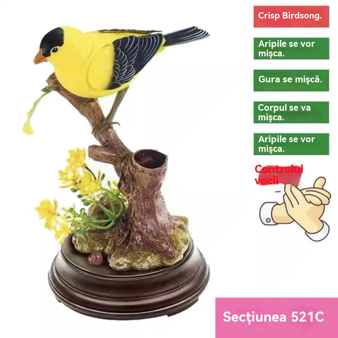 🦜🐦🐦【Compre 1 y obtenga 1 gratis】Adornos de pájaros creativos, lindos y controlados por voz para decoración de escritorio de habitación.