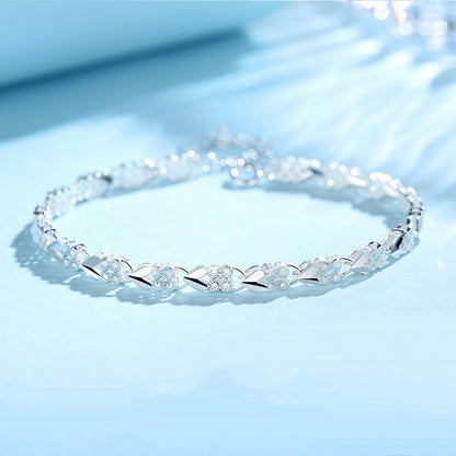 😀👉【Купете едно, вземете едно безплатно】💖🍀Обичам новата модна гривна от сребро 925 с четирилистна детелина за жени