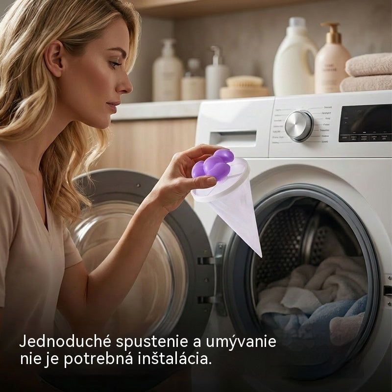 🌀6 kusov ✨ Plávajúci filter do práčky – Zachytáva vlákna, vlasy a zvieracie chlpy pri každom praní 🧺