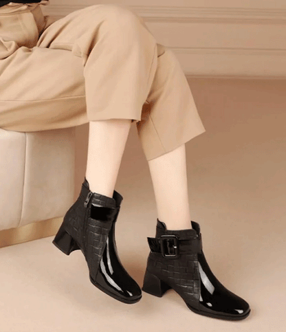 🔥【35-40】🔥Teraz -40%, idealne na jesień i zimę! Eleganckie botki damskie z naturalnej skóry owczej – modne, ciepłe i ręcznie wykonane!