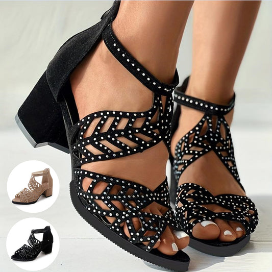 【35-41】 Sandale noi, confortabile și respirabile, cu toc gros 