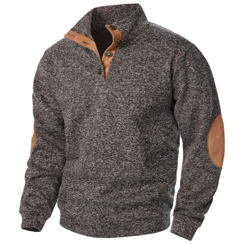 🔥【Especiales de otoño】💥Nueva Sudadera de Cuello Alto para Hombre – Estilo Casual, Cómodo y Cálido con Detalles de Cuero, Disponible en Tallas S-3XL