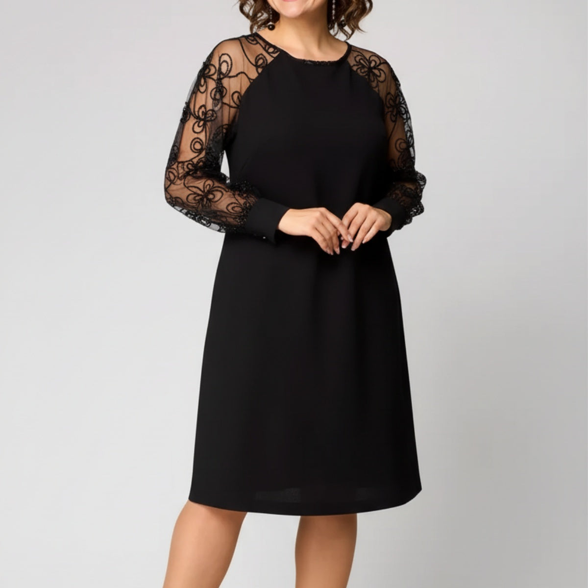 💖【S-5XL】🍁🍂Nové kvalitné elegantné čierne šaty s čipkovou výšivkou 2026, precízne luxusné spracovanie, pohodlné a priedušné.