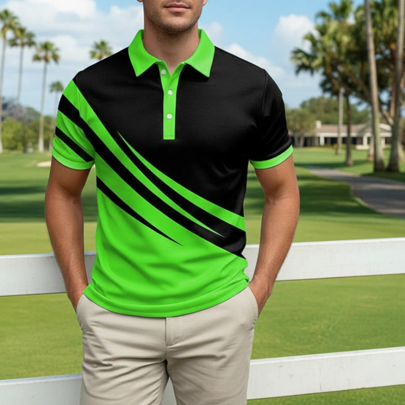 🔥【50% zľava】👕【S-6XL】Nové letné pánske pruhované športové tričko POLO s 3D potlačou, priedušné a pohodlné, voľný strih.