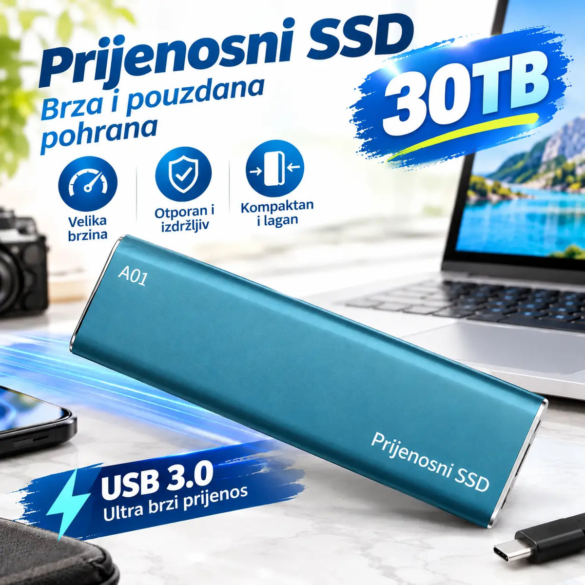 💾【30TB】Prijenosni tvrdi diskovi velike brzine prijenosa