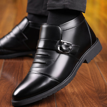 ✨📢【Ograniczona czasowo zniżka 50%】【39-44】Męskie zimowe buty skórzane z futrzanym wykończeniem i grubą podeszwą, gwarancja ciepła i komfortu