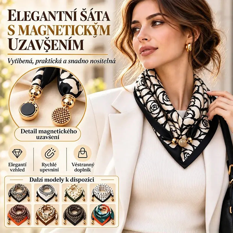 4-dielna súprava – 25 €✨Šál s magnetickým zapínaním