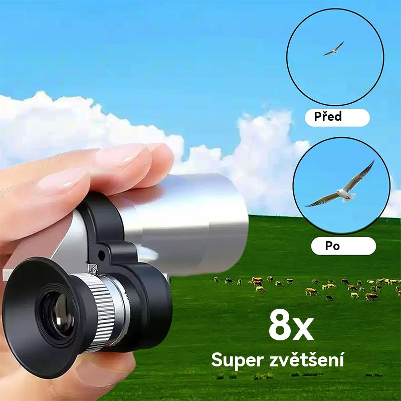 🔥🎄【Oblíbené produkty 50% sleva】🔭HD přenosný monokulární dalekohled – mini kapesní design, vysoké zvětšení a kompatibilita s držákem na telefon!