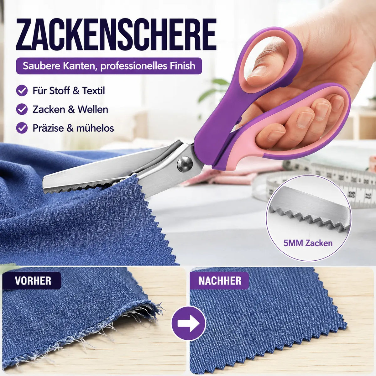 ✂️✨Viacúčelové cikcakové nožnice, vrúbkované nožnice🧵