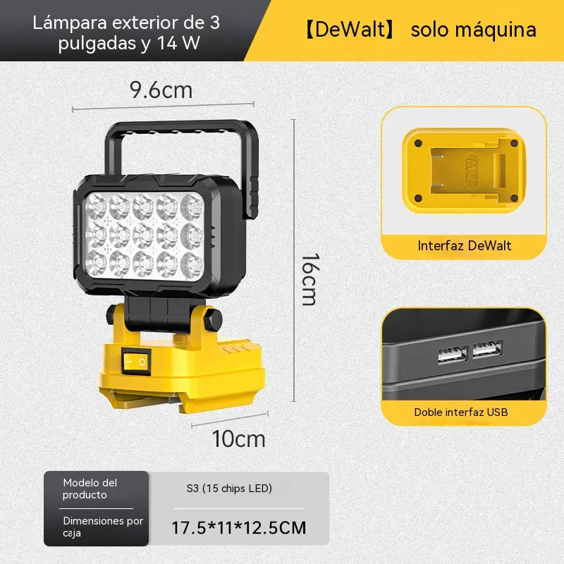 🔥💡Baterka napájaná lítiovým akumulátorom s USB rozhraním, vhodná na opravy áut a pod.