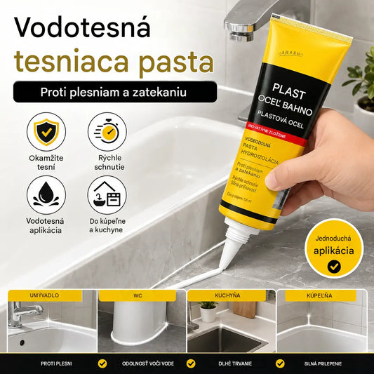 💧🛡️Žltý a čierny tmel na plastovú oceľ, vodeodolný a plesnivzdorný tmel, lepidlo na sklo do kúpeľne, rýchloschnúce lepidlo.