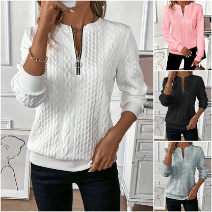 🔥【Kup 1, a dostaniesz 1】🎀🎀【Sprzedaje się jak ciepłe bułeczki】🌸🌸🌸 2025 Casual pikowana bluza na zamek dla europejskich i amerykańskich kobiet.